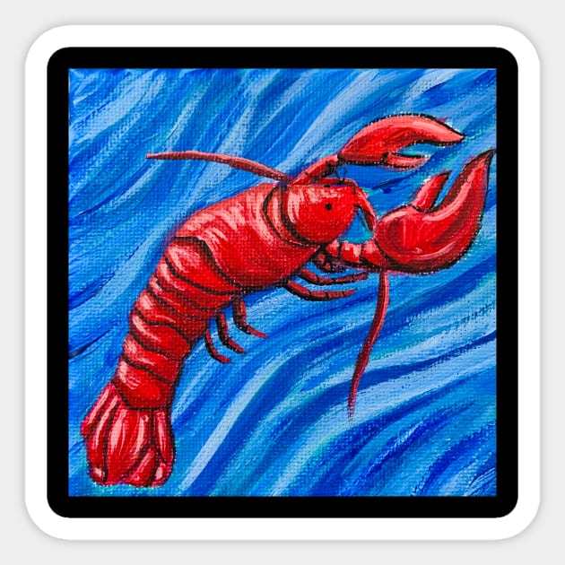 Red Lobster in the Sea Sticker by Amazing Creations